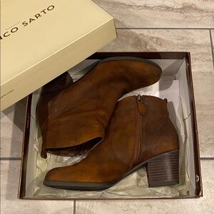 Franco Sarto Women's Brown Suede Ankle Boots